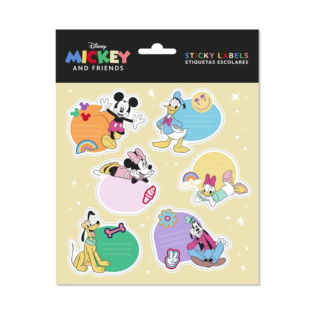 Etiquetas escolares Disney Mickey, pack de 12 (Pack 10 uds)