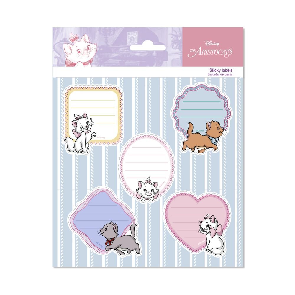 Etiquetas escolares Disney Los Aristogatos Marie, pack 10 ud.