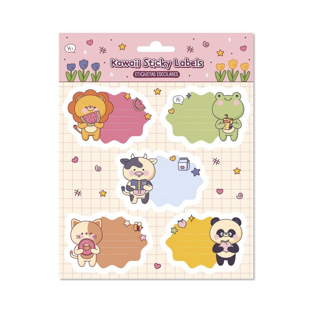 Etiquetas escolares Premium Kawaii - Pack de 10