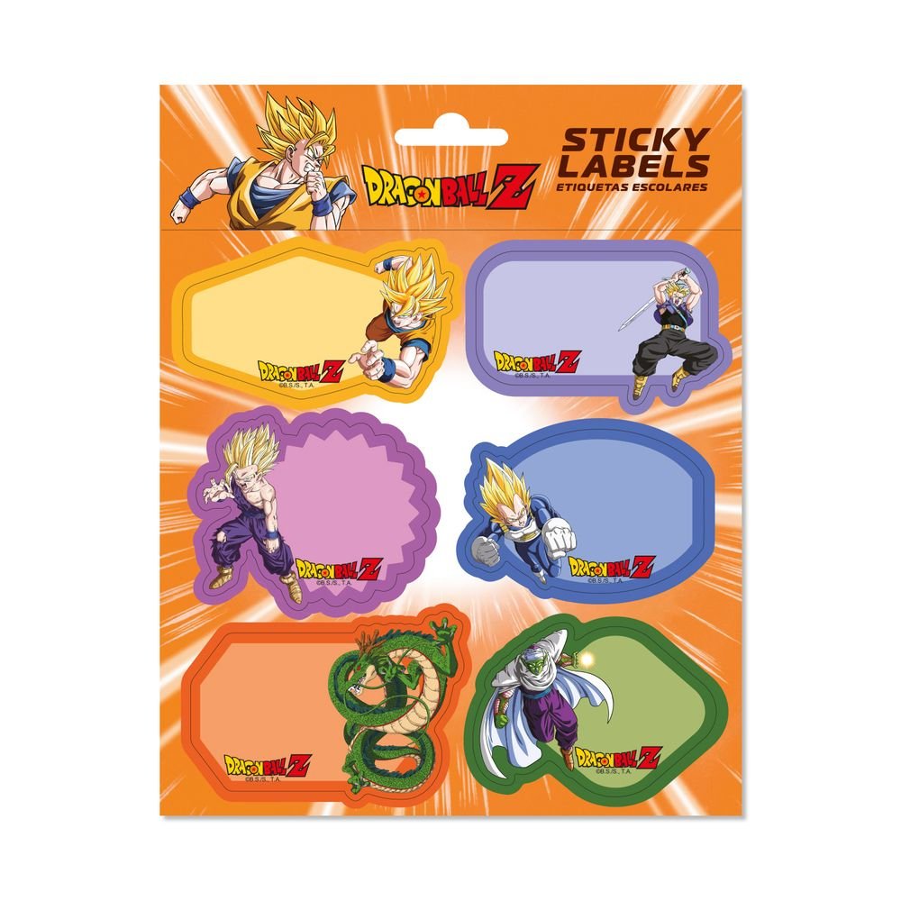 Etiquetas escolares Premium Dragon Ball, 12 unidades (Pack 10 uds)