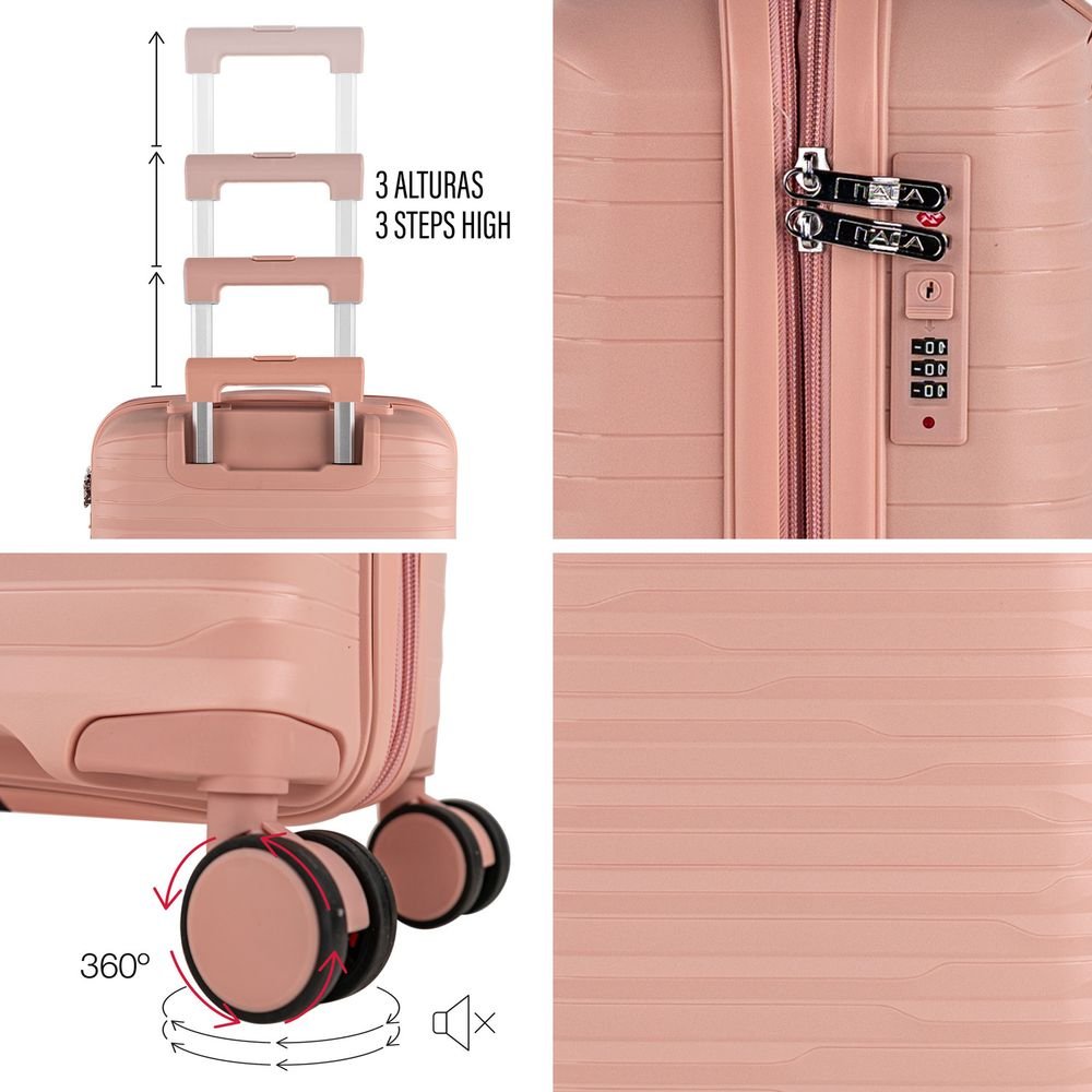 Maleta Cabina Loira Rosa 55x40x20 cm - Itaca