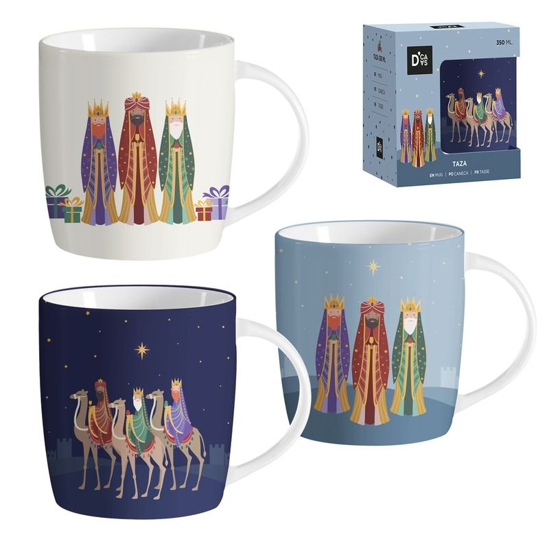 TAZA 350ML REYES MAGOS SURTIDAS | DCASA NAVIDAD | 1 UNIDAD | 8435794602642 Imagen principal del producto