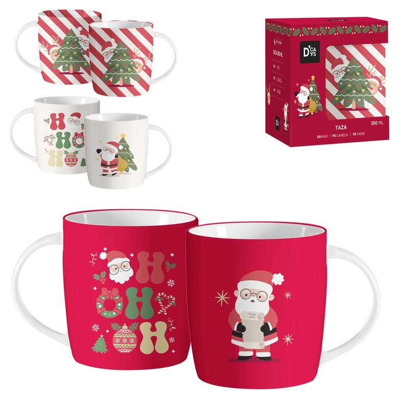 TAZA 350ML PAPA NOEL SURTIDAS | DCASA NAVIDAD | 1 UNIDAD | 8435794602673