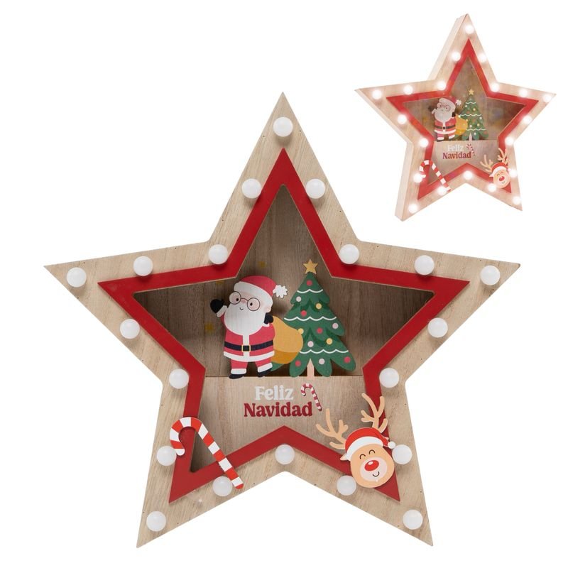 Estrella LED Papá Noel 2xAAA Marca DCASA Navidad Imagen principal del producto