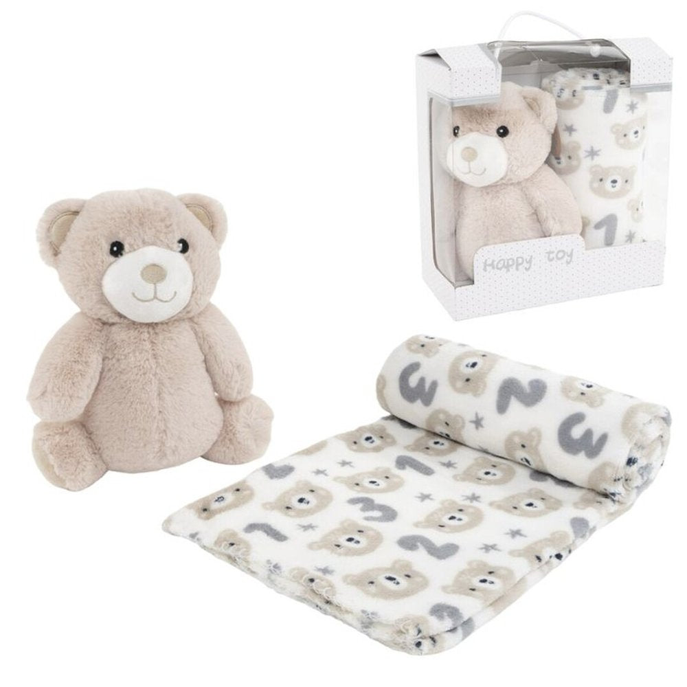 PELUCHE CON MANTA 90X75CM OSO BEIGE | DCASA | 1 UNIDAD | 8435794608712 Imagen principal del producto