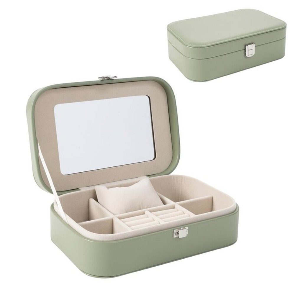 JOYERO DE VIAJE VERDE BASIL | DCASA | 1 UNIDAD | 8435794610289