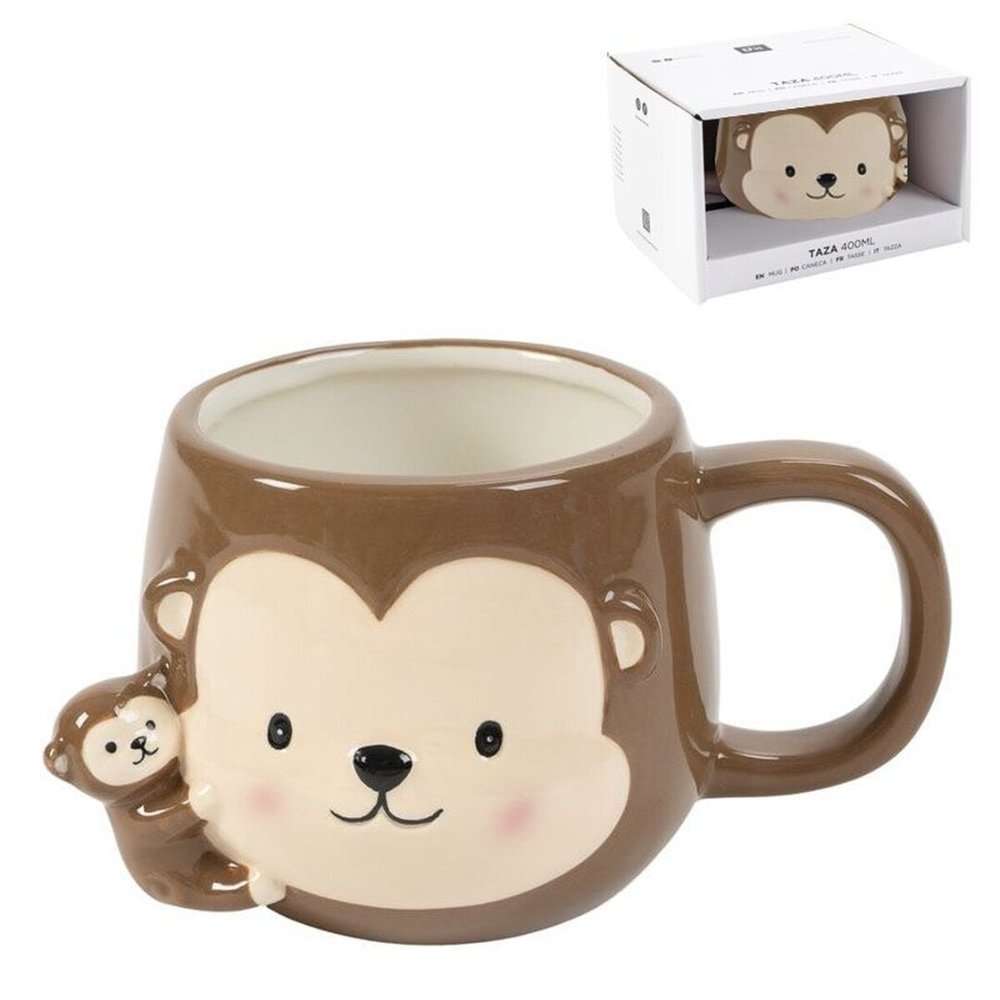 TAZA 400ML FIGURA MONO | DCASA | 1 UNIDAD | 8435794611125