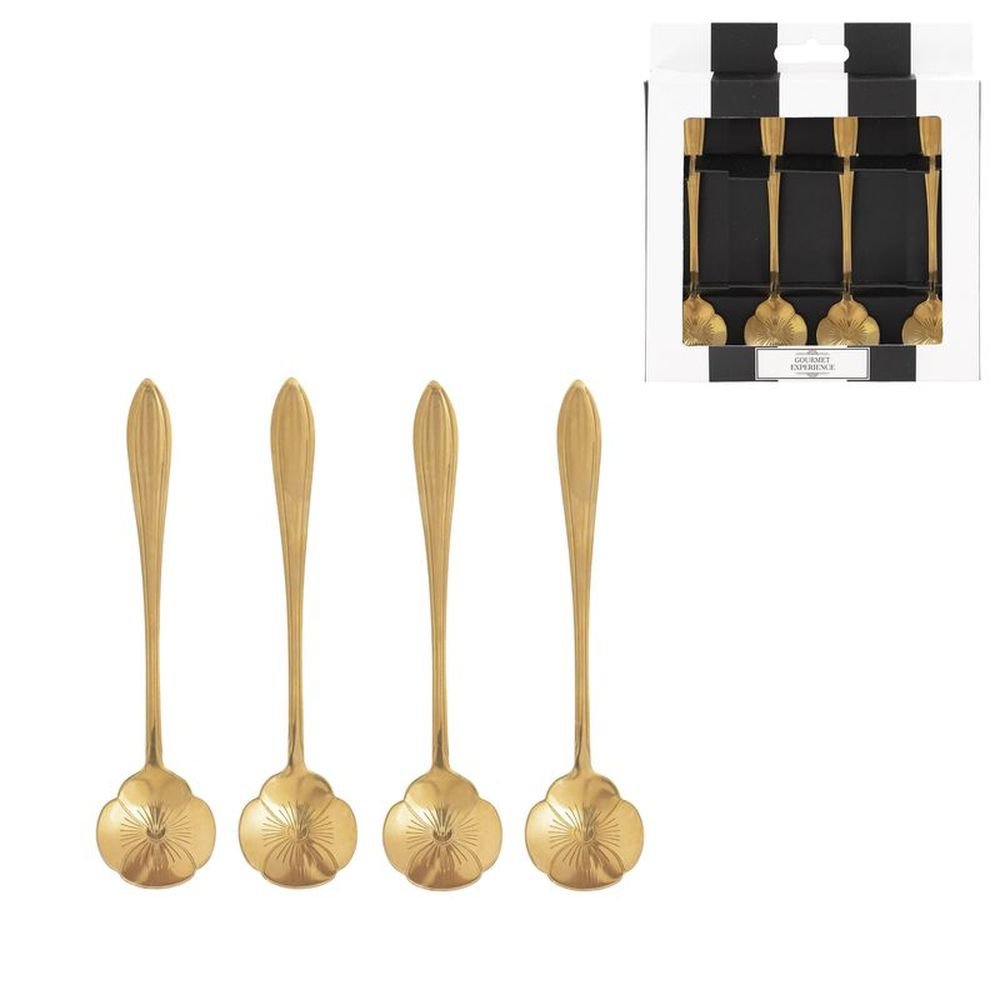 Juego 4 Cucharas de Café Flor Marca DCASA