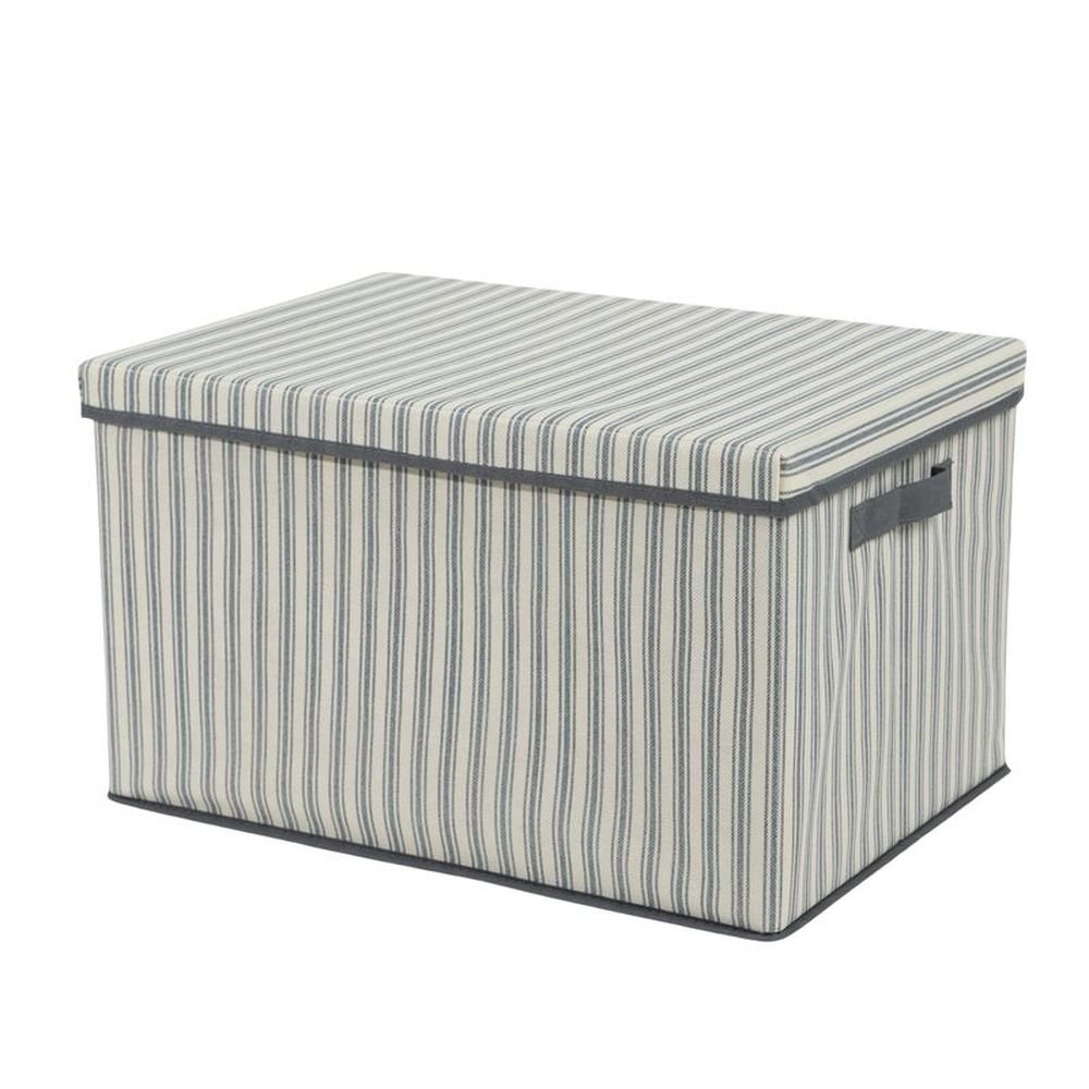 Caja Plegable Grande Rayas Gris DCASA Imagen principal del producto