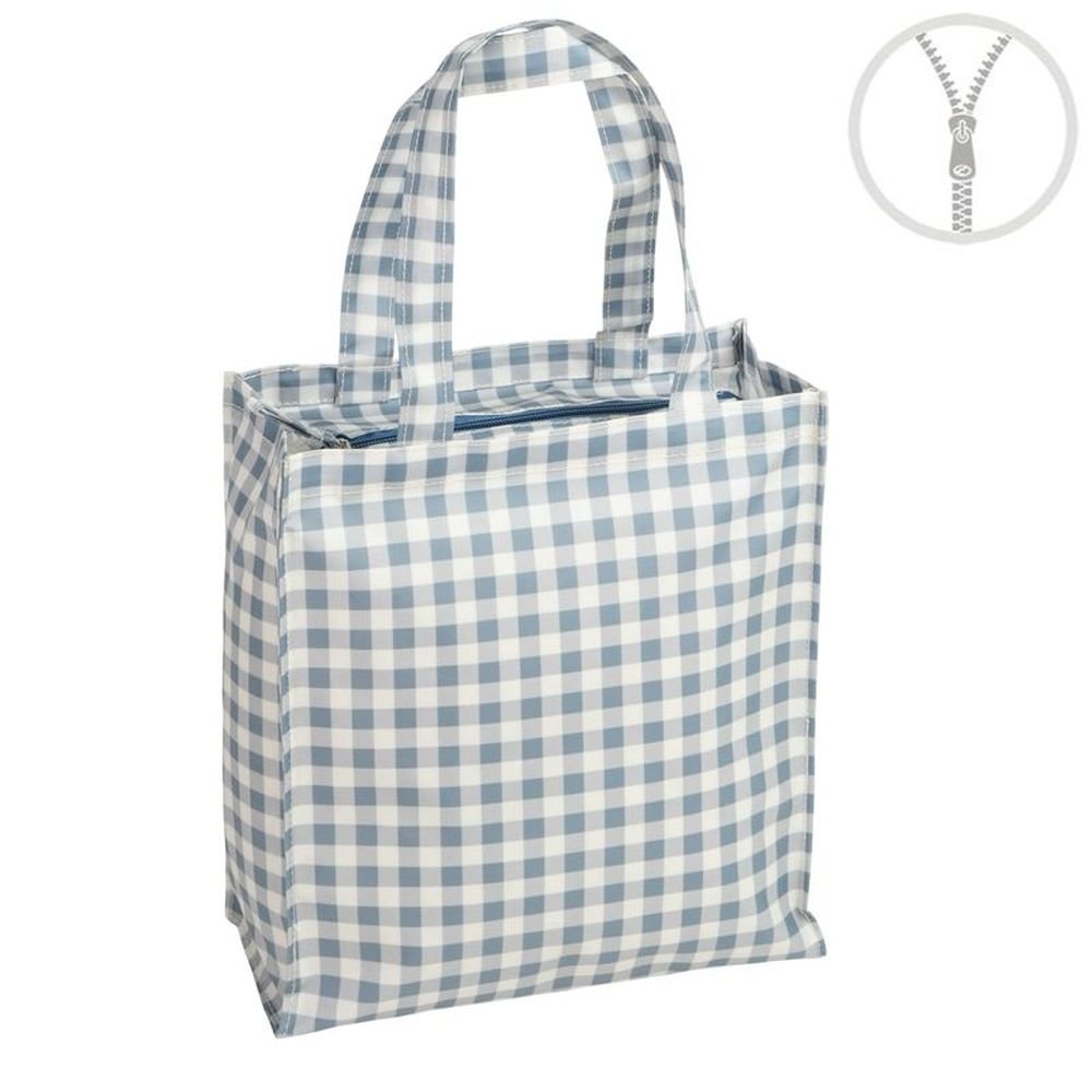 Bolsa con cremallera waterproof vichy azul DCASA