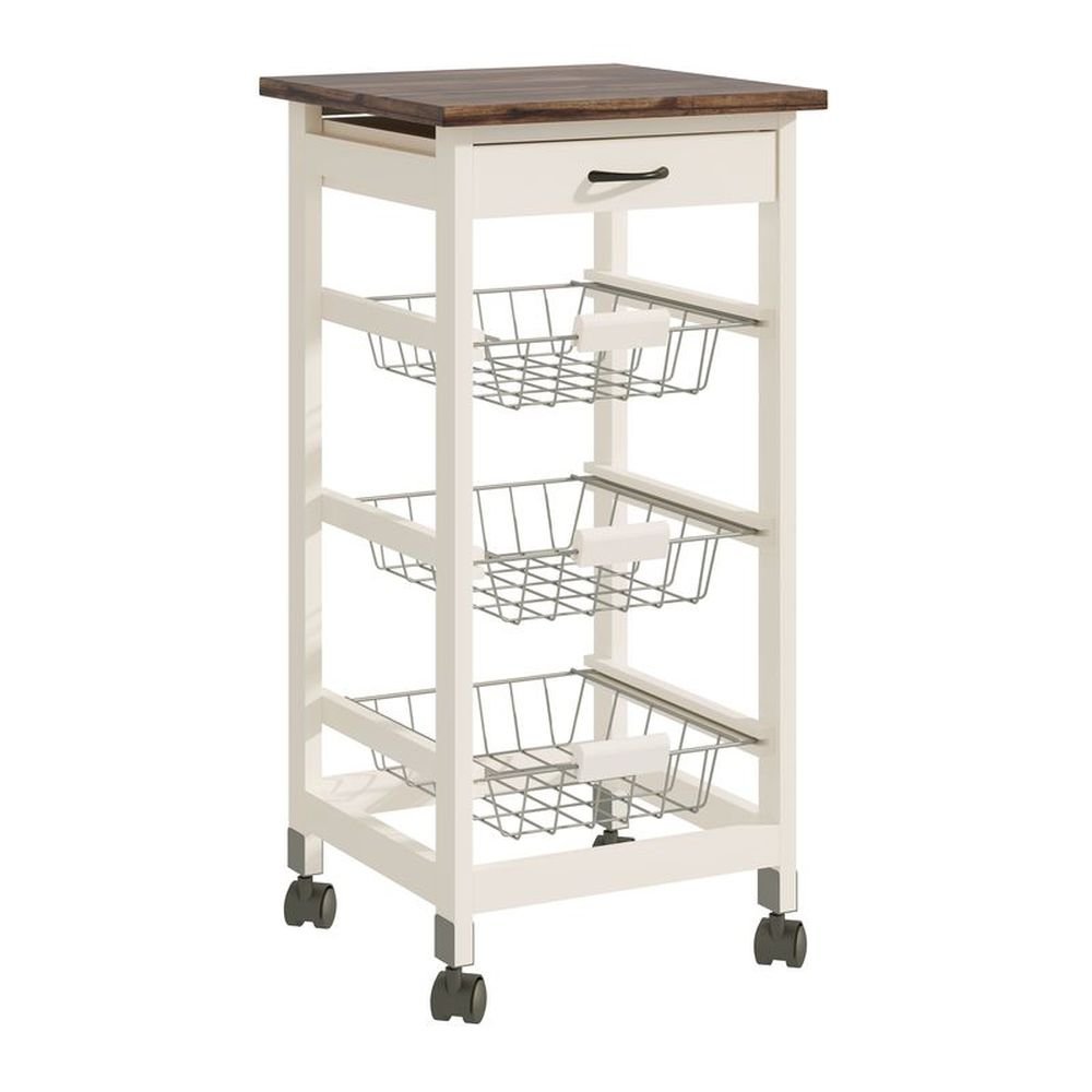 Carro auxiliar cocina crema acacia DCASA kit