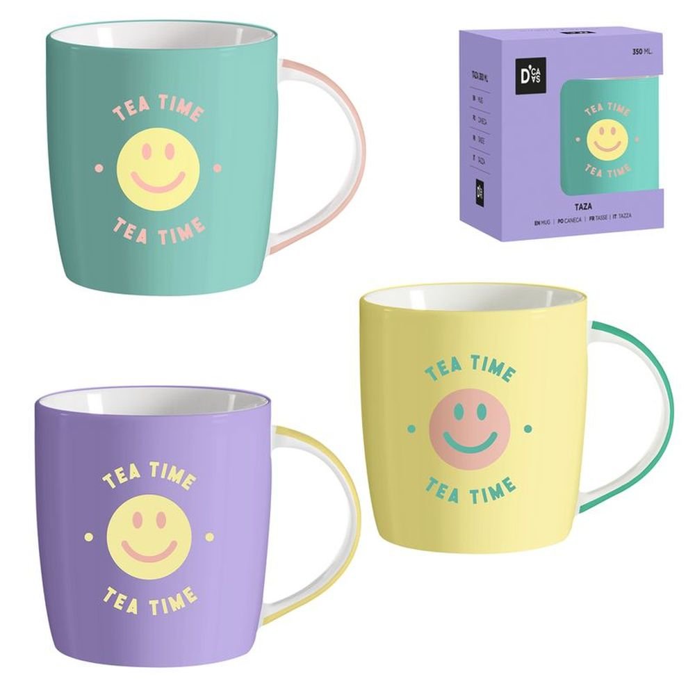 Taza 350ml Smile Color Surtidos DCASA
