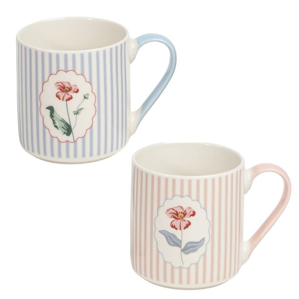 Taza 370ml Flores Rayas Surtidos DCASA