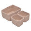 Juego 3 cestas rectangulares rosa DCASA