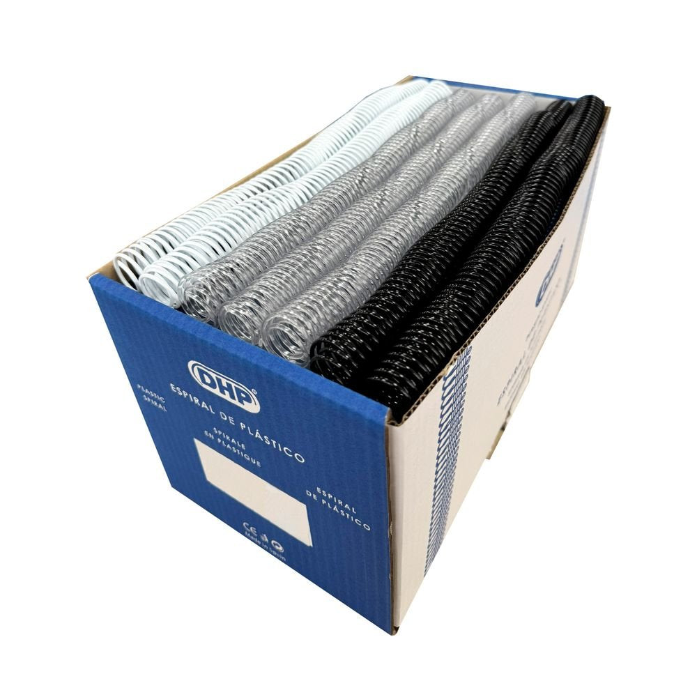 ESPIRAL PLASTICO 5:1 20 MM A4 BLANCO NEGRO TRANSPAR C/100 | 100 UNIDADES | (DHP COMERPA SLU)