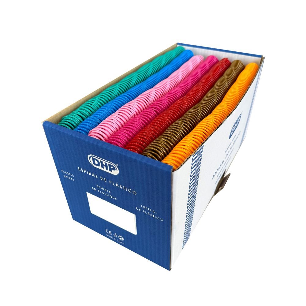 ESPIRAL PLASTICO 5:1 18 MM A4 COLORES ESTANDAR SURT C/100 | 100 UNIDADES | (DHP COMERPA SLU)