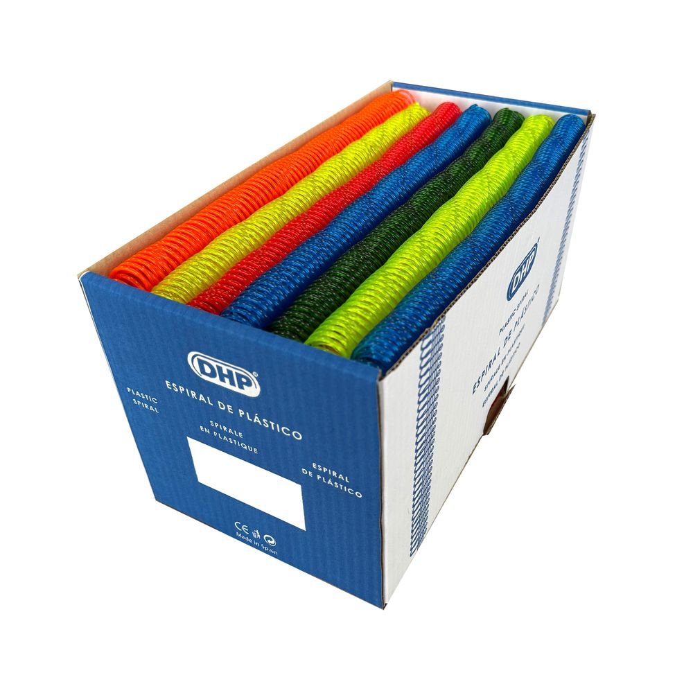 ESPIRAL PLASTICO 5:1 16 MM A4 COLOR FLUOR SURTIDO C/100 | 100 UNIDADES | (DHP COMERPA SLU) Imagen principal del producto
