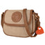 Bolso bandolera rafia con solapa Jacqueline Lois Camel marca Arsamara