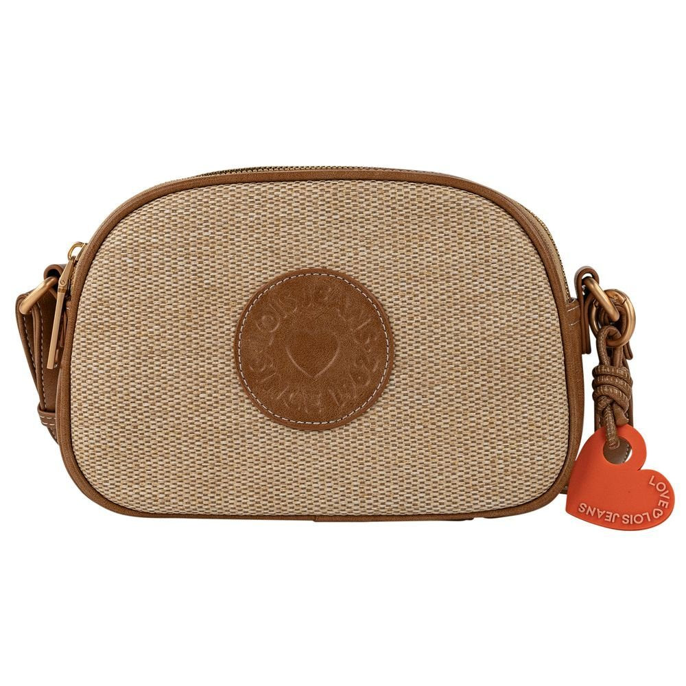 Bolso bandolera rafia ovalado Jacqueline Lois Camel marca Arsamar Enterprise Imagen principal del producto