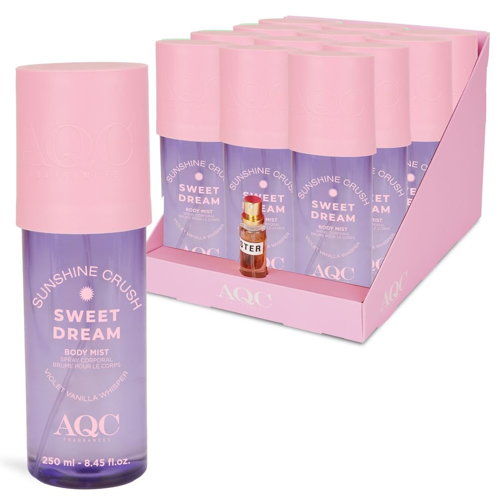 Expositor 12 Body Mist Vanilla Whisper 250ml Sweet Dreams AQC Fragrances Imagen principal del producto