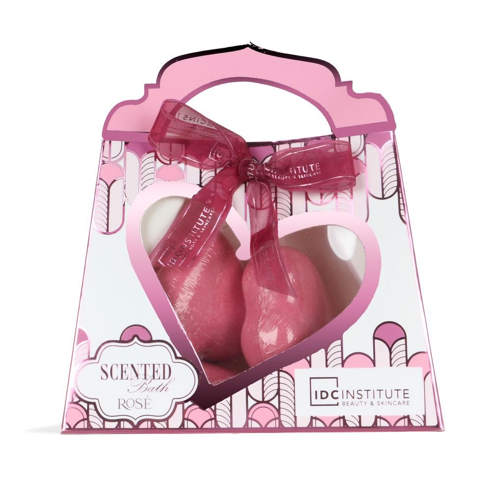 Bombas baño efervescentes rose corazones, pack 6 uds