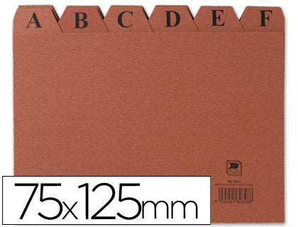 Indice Ficheros Cartón Nº2 Cuero A-Z 125x75mm PENDIENTE Imagen principal del producto