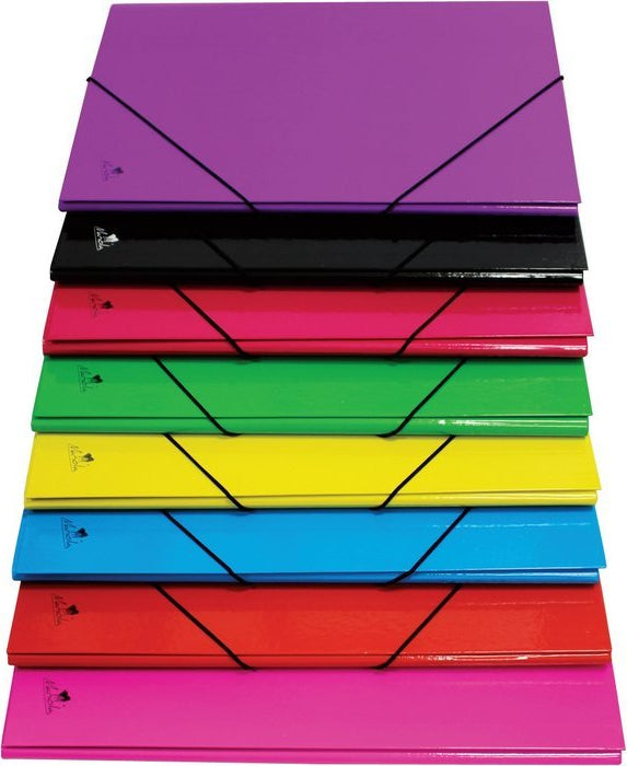 CARPETA FOLIO GOMAS SOLAPA CARTON FORRADO MERIDA SURTIDO | 8 UNIDADES | (MANIPULADOS MARIOLA S,L,)
