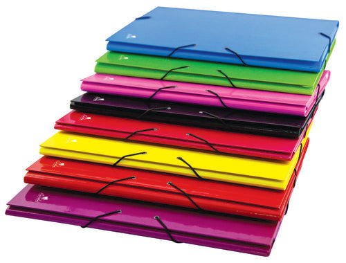 Carpeta Fº Gomas y Solapas Carton Forrado Color Azul