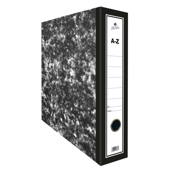 ARCHIVADOR A-Z FOLIO JASPEADO NEGRO | 25 UNIDADES | (MANIPULADOS MARIOLA S,L,)