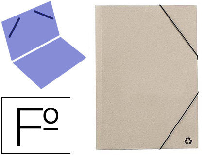 Paq/8 Carpetas Ecologic Folio Gomas Solapas Reciclable MARIOLA