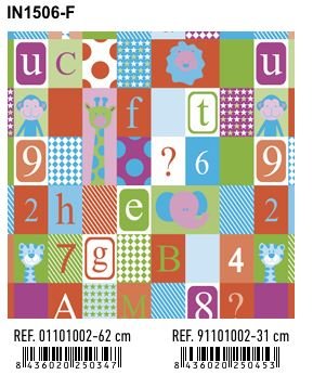 PAPEL REGALO BOBINA INFANTIL 31CM LETRAS IN1506-F | ANDINA | 1 UNIDAD | 8436020250453