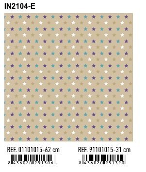 PAPEL REGALO BOBINA 31CM ESTRELLITAS IN2104-E | ANDINA | 1 UNIDAD | 8436020251320 Imagen principal del producto