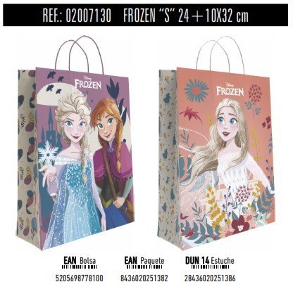 BOLSA REGALO PAPEL FROZEN DISNEY 10X24X32 ASA RETORCIDA SUR | ANDINA | 1 UNIDAD | 8436020251382 Imagen principal del producto