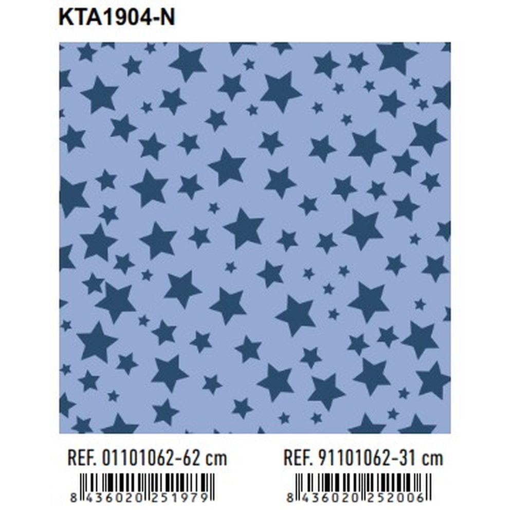 Papel de regalo bobina 31cm estrellas azules Andina