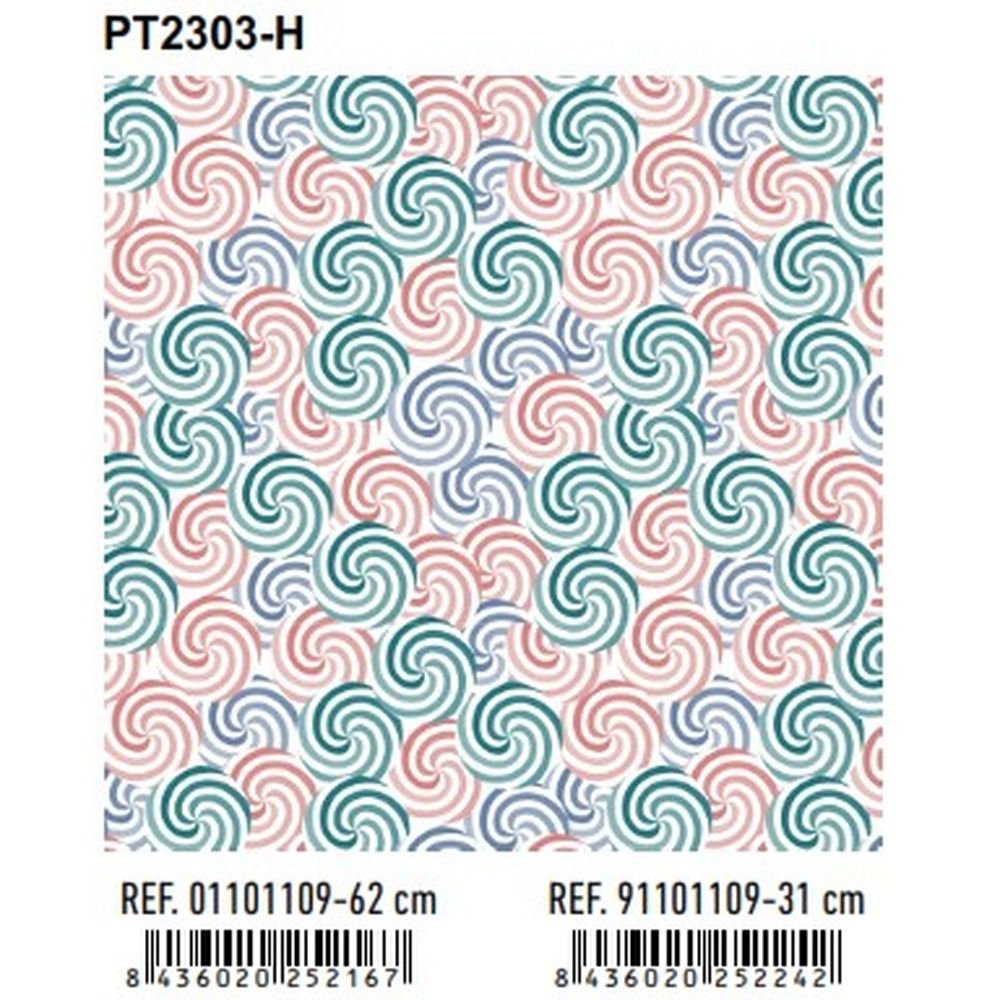 Papel regalo bobina 31 cm espirales verde Andina Imagen principal del producto
