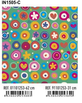 PAPEL REGALO BOBINA 62CM TODO AÑO IN1505-C CIRCULOS COLORES | ANDINA | 1 UNIDAD | 8436020253683 Imagen principal del producto