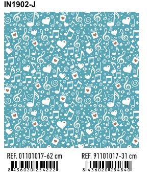 PAPEL REGALO BOBINA 62CM NOTAS MUSICALES IN1902-J | ANDINA | 1 UNIDAD | 8436020254222 Imagen principal del producto