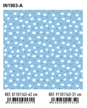 PAPEL REGALO BOBINA 62CM INFANTIL IN1903-A AZUL CLARO | ANDINA | 1 UNIDAD | 8436020255311 Imagen principal del producto