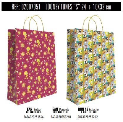BOLSA REGALO PAPEL LOONEY TUNES DISNEY 10X24X32 ASA RETORCI | ANDINA | 1 UNIDAD | 8436020258268