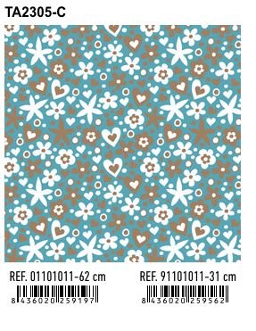 PAPEL REGALO BOBINA 31CM CORAZONES Y FLORES TA2305-C | ANDINA | 1 UNIDAD | 8436020259562 Imagen principal del producto