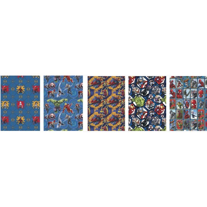 EXPOSITOR 50 ROLLOS PAPEL REGALO INFANTIL MARVEL 70X200 | ANDINA | ENVASE 50 UDS. UNIDAD | 8436020259784 Imagen principal del producto