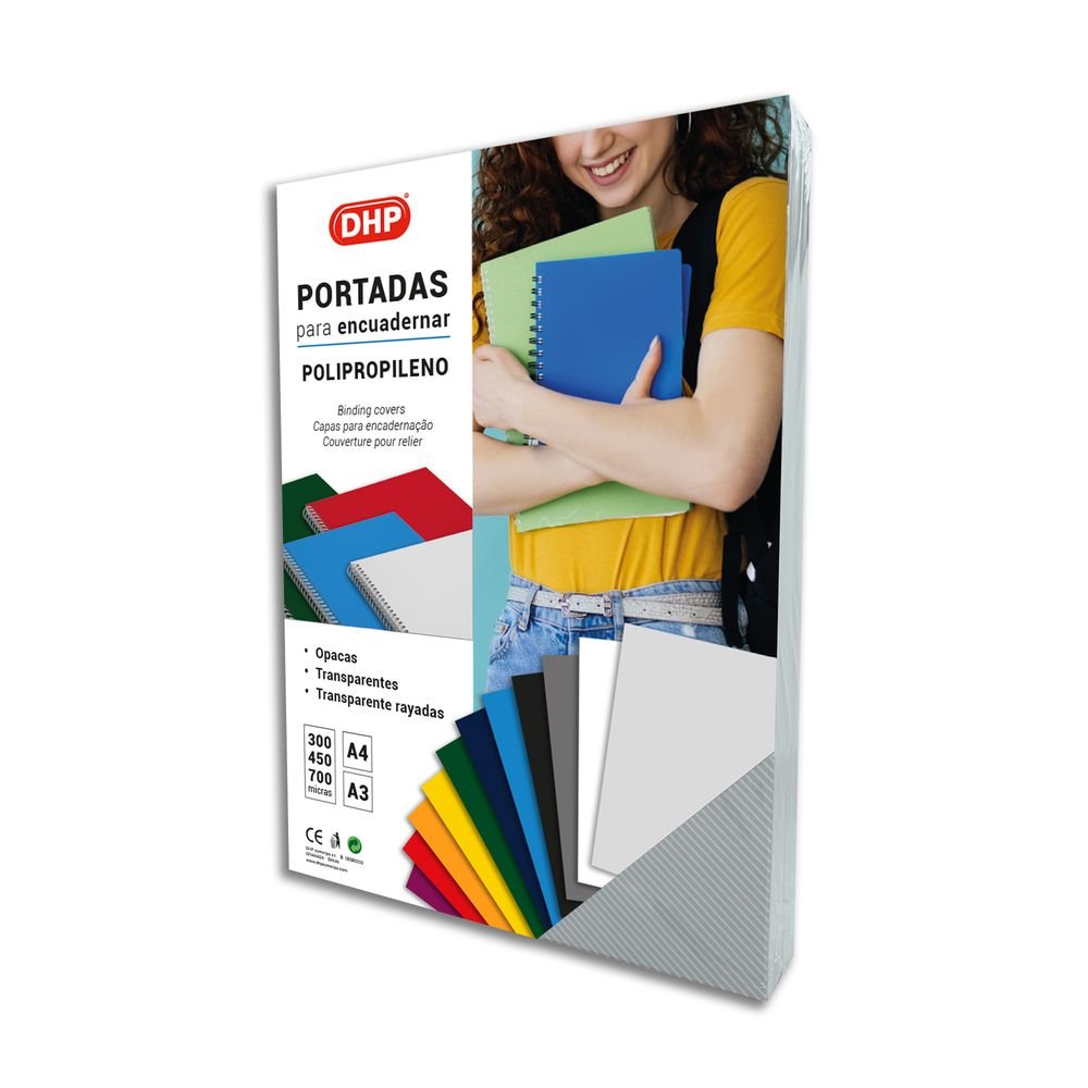 PORTADA PP 0,45 MM TRANSPARENTE RAYADA A4 1 CRISTAL P/100 | 100 UNIDADES | (DHP COMERPA SLU) Imagen principal del producto