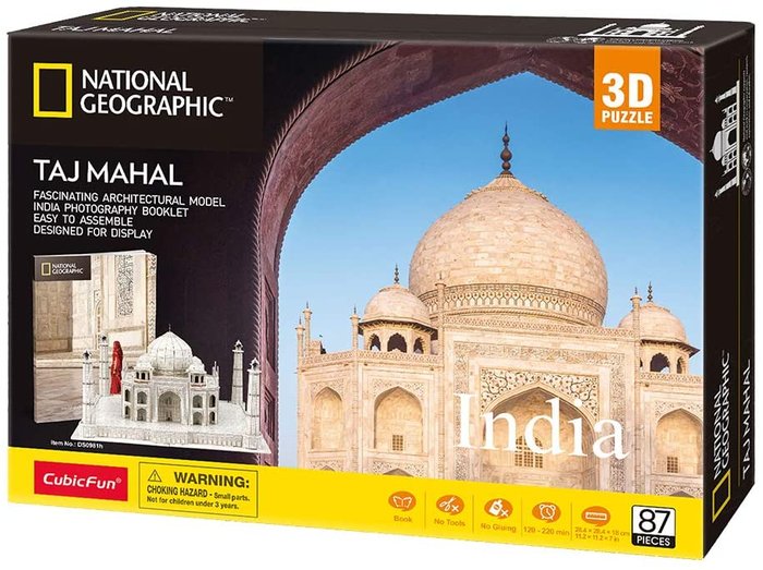 PUZZLE 3D NATIONAL GEOGRAPHIC TAJ MAHAL | PUZZLES 3D CUBIC FUN | 1 UNIDAD | 8436536809893 Imagen principal del producto