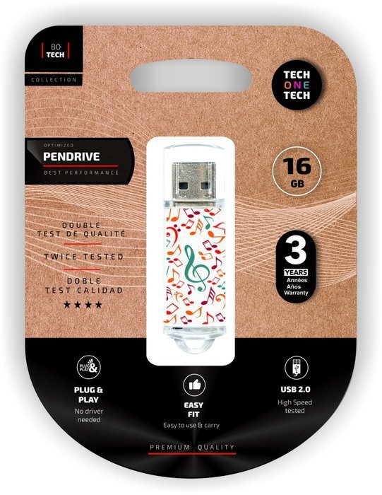 Pendrive USB 16 Gb Music Dream Tech One Tech