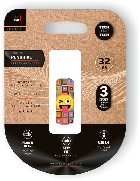 Pendrive 32 Gb Emoji Guiño Tech One Tech