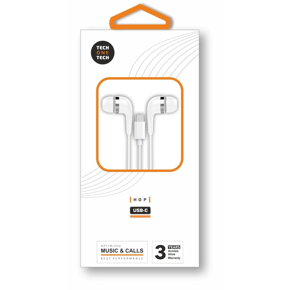 Auriculares Hop Blancos Intrauditivos Usb-C TECH ONE TECH