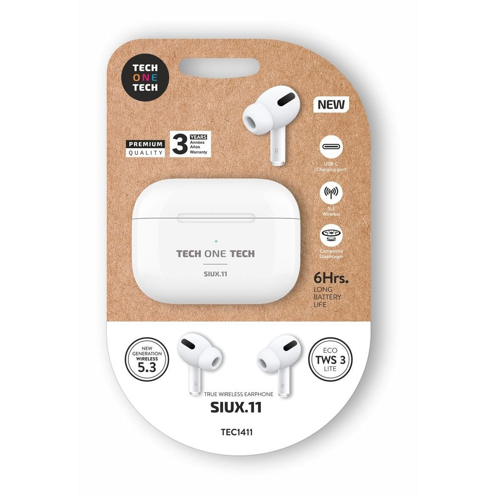 Auriculares inalámbricos Siux.11 Blancos Tws 6H TECH ONE TECH