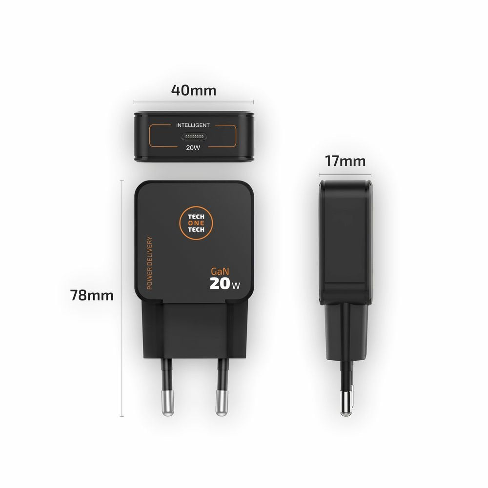 Cargador ultrarrápido 20W Tech One Tech + cable USB-C