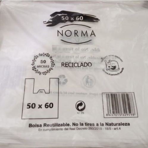 BOLSA CAMISETA 48/50X60 70% RECICLADO 2 KILOS 80 UNID, APRO | 1 UNIDADES | (RUEDA LOZANO JESUS)