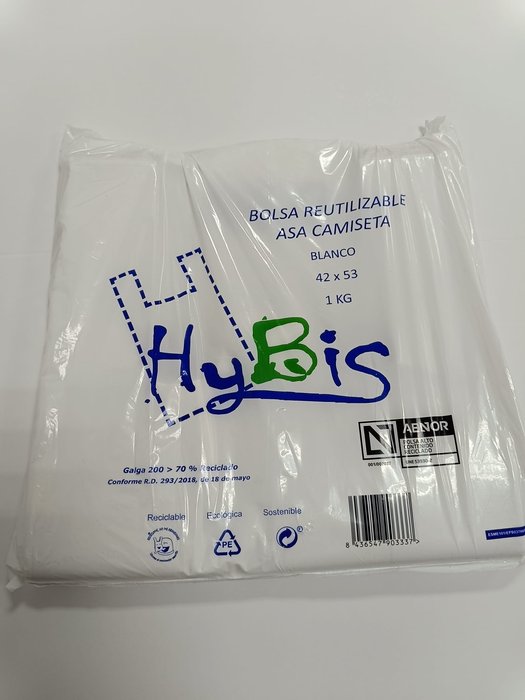 BOLSA CAMISETA 42X53 70% RECICLADO 1 KG | 1 UNIDADES | (RUEDA LOZANO JESUS) Imagen principal del producto